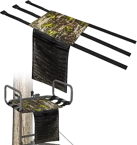 Universal Tree Stand Seat Replacement with Pocket, 16 X 12Inch Lightweight Replacement Treestand Seat with Adjustable Strap Hunting Accessories Fits All Ladder Stand, Works On Climbing Treestands