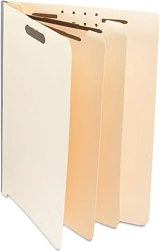 Universal UNV16150 Six-Section 2-Divider End Tab Classification Folders – Letter Size, Manila (10/Box)