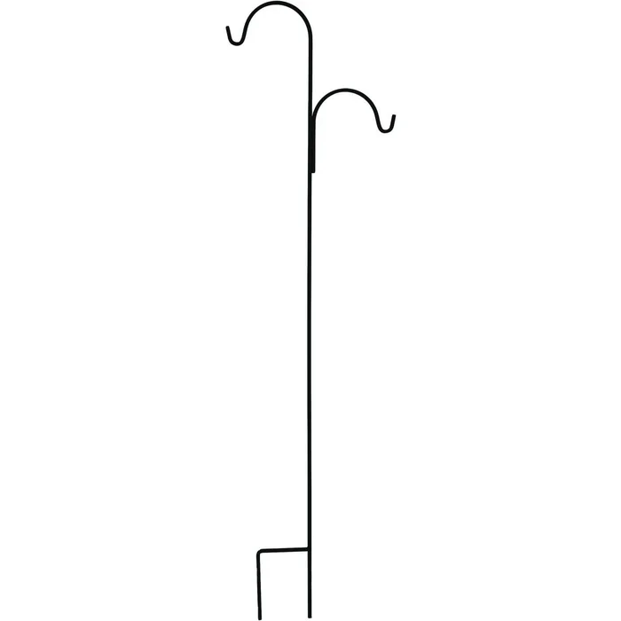 Urbangarden 90 In. Matte Black Square Steel Offset Shepherd Hook