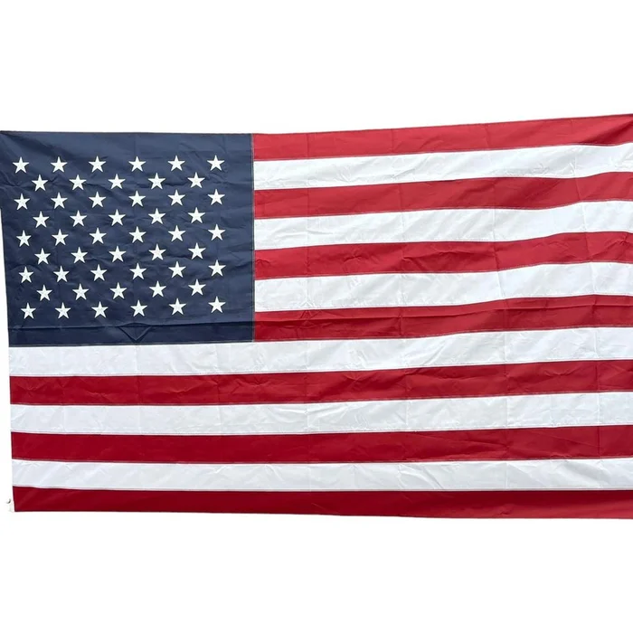USA American Flag with Embroidered Stars & Brass Grommets (2 Sizes)