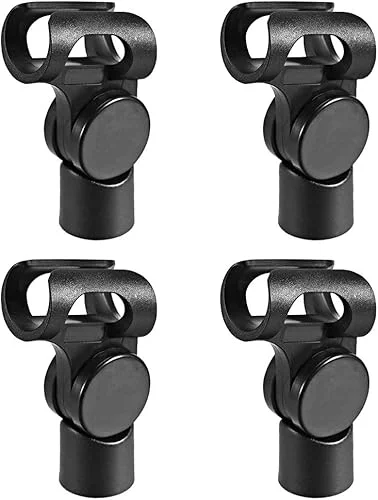 uxcell 4Pcs Universal Microphone Mic Clip Holder for 17mm Mic Stand Handheld 15mm Thread Dia