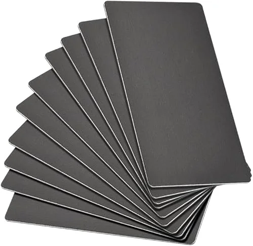 uxcell Blank Metal Card 80x40x0.8mm Anodized Aluminum Plate for DIY Laser Printing Engraving Black 15 Pcs