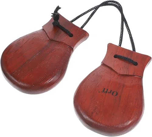 Vaguelly handheld castanets percussion instrument wooden spanish castanets for adults wooden castanets bulk wooden castanet clapper percussion instruments for adults Spain pear wood aldult