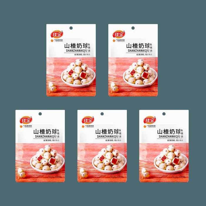 【Value Pack】Milk Ball with Hawthorn Candy Center, Guangdong Specialty 1.76 oz*5