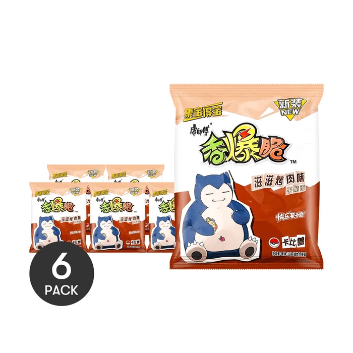 【Value Pack】Spicy Crispy Noodles, Barbecue Flavor, 1.16 oz*6 Packs