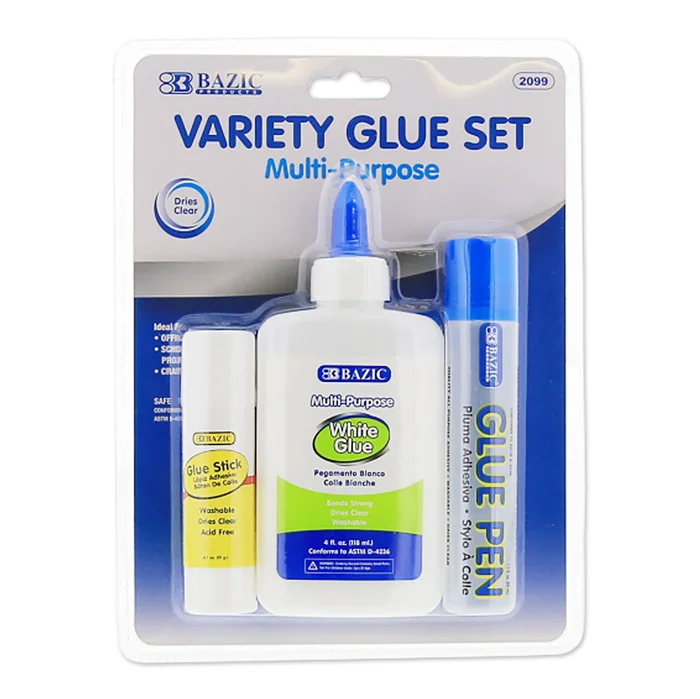 Variety Glue Set 3/pack (stick, bottle & pen)