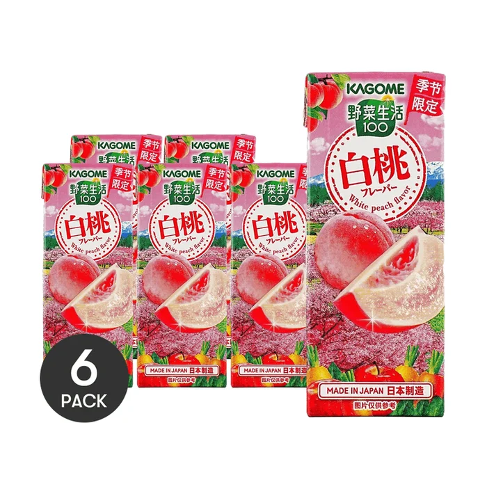 Vegetable Life 100 White Peach & Carrot Juice,Healthy Salad Dressing,6.59 fl oz *6【6 Packs】