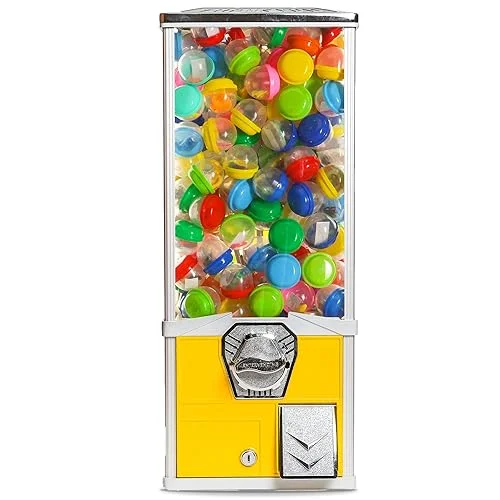 Vending Machine – Big Capsule Vending Machine – Prize Machine – Commercial Vending Machine for 2 Inch Round Capsules Gumballs Bouncy Balls – Yellow