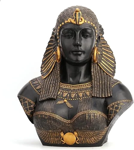 Veronese Design 21 1/4 Inch Queen Cleopatra Egyptian Resin Sculpture Bust Handpainted Finish
