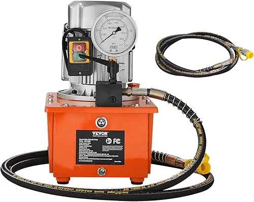 VEVOR Electric Hydraulic Pump Singel Acting Manual Valve, inches, Orange