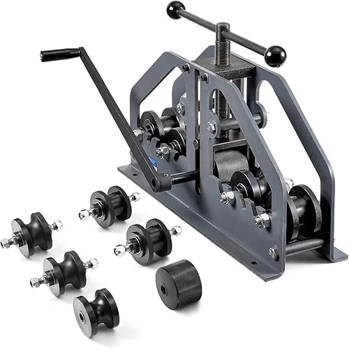 VEVOR Tube Roller Bender, Max 1-1/2′ Manual Tube Pipe Roller Bender with 6 Dies, 360° Copper Aluminum Pipe Bending Tool for Square, Round Tube & Flat Bar, Ideal for HVAC Air Conditioning Auto Repair