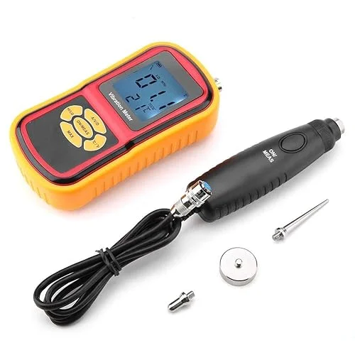 Vibration Meter,GM63B Digital Vibration Meter,Portable Handheld Mini Vibration Tester,LCD Display Vibration Analyzer Gauge Tester,with S and L Probes,for Mechanical Watches/Motors/Fans/Bearings
