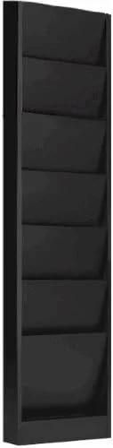 VICS Falcon Model 206 Clipboard Wall Mounted Rack, 6 Pocket-Black