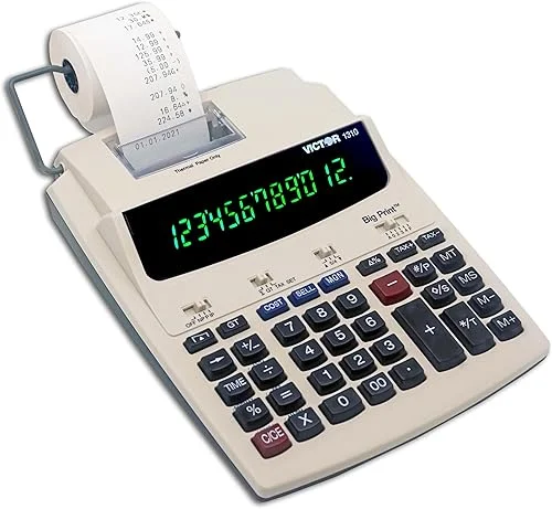 Victor 1310 Big Print Commercial Thermal Printing Calculator, Black Print, 6 Lines/sec