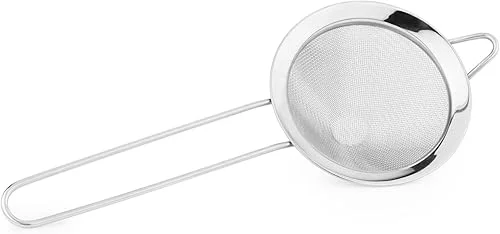 Viski Cone Strainer – Fine Mesh Strainer Stainless Steel Bar Tool – Small Cocktail Strainer for Drinks with Handle – 9.24in Set of 1, Metallic