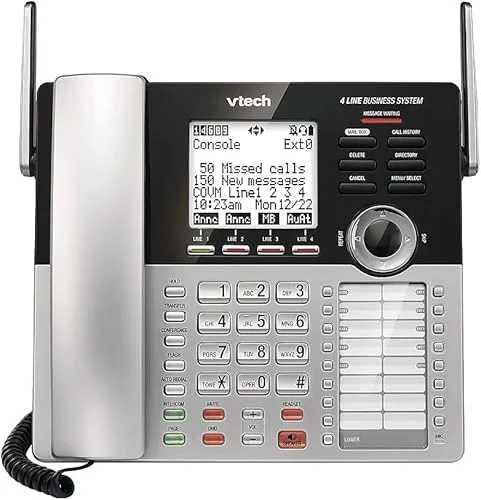 VTech CM18445 Main Console – DECT 6.0 4-Line Expandable Small Business Office Phone with Answering System