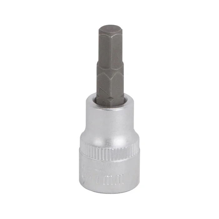 Vulcan Hex Bit Socket, Chrome, 7 mm, 3/8 in Drive, 1-7/8 in OAL