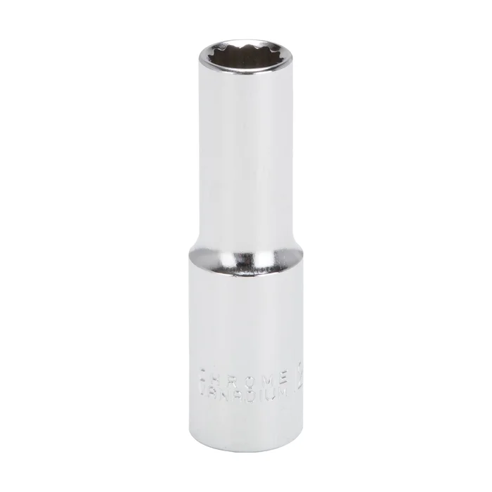 Vulcan MT6528973 Drive Socket, 12 mm Socket, 1/2 in Drive, 12-Point, Chrome Vanadium Steel, Chrome