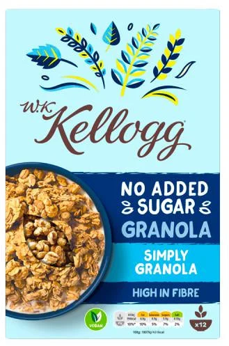 W.K. Kellogg No Added Sugar Granola, Simply Granola , 570 gr