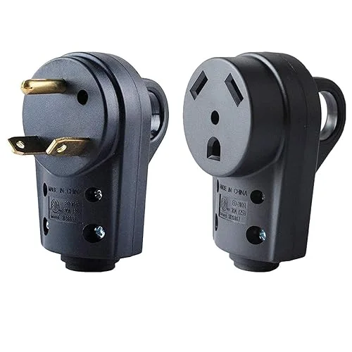 Wadoy 30 Amp RV Plug Male and Female Plug Set {Upgraded } with Handle Receptacle Plug Electrical Plug Adapter 55245