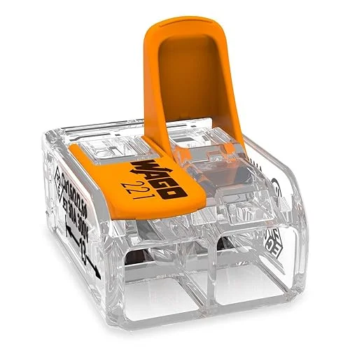 WAGO Connection Terminals 221-612 | 2 Conductors, up to 6 mm², Pack of 50, Compact Cable Connectors with Levers for All Conductor Types Worldwide, Confirmed Application Safety