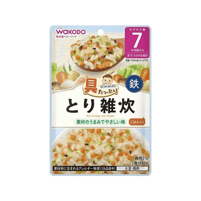 WAKODO Baby Food Complementary Chicken And Mixed Vegetables Mixed Rice 80g 7 Months