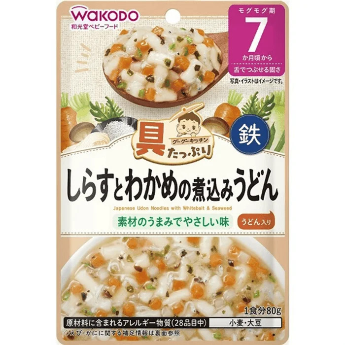 Wakodo Japanese Udon Noodles with Whitebait & Seaweed (For Infants 7 months+) 100 g
