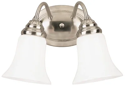 Wall Light Fixture, Indoor, Brushed Nickel & White Opal Glass, 60-watt, 8.5 X 13.5-in.