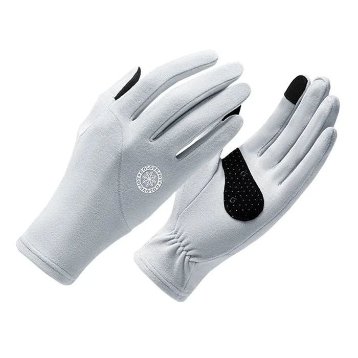 Warm Gloves Thickened Outdoor Riding Sports Touch Screen Gloves Gray 1pc