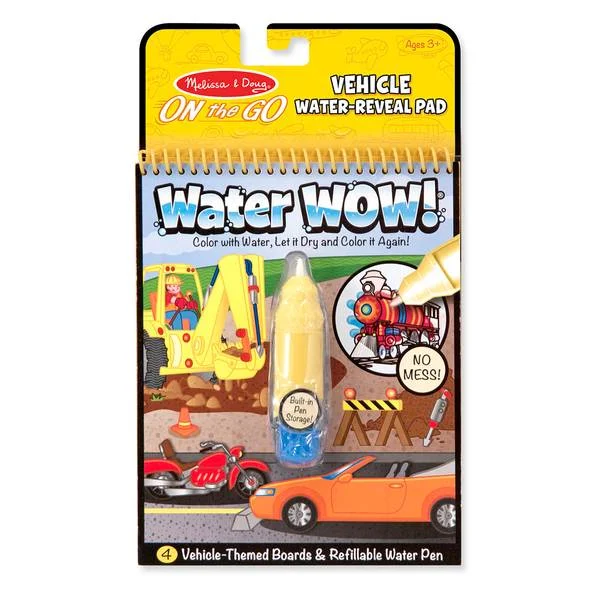Water WOW! Vehicles Coloring Book & Pen