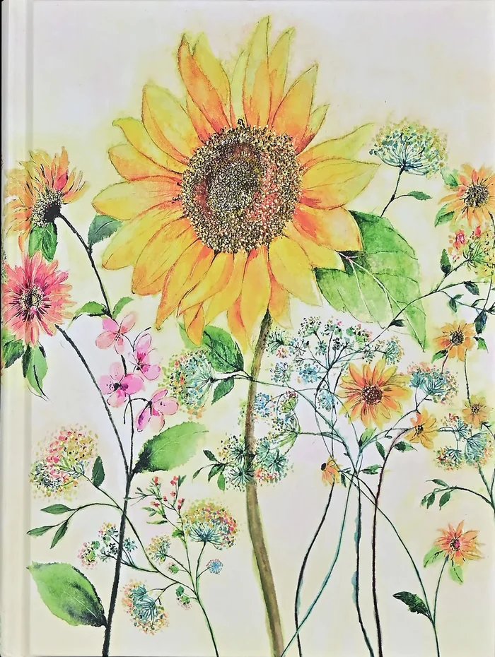 Watercolor Sunflower Bookbound Journal