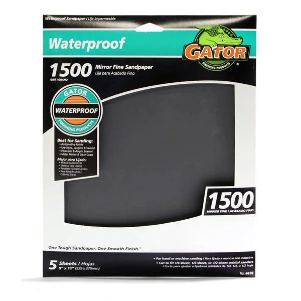 Waterproof 1500 Mirror Fine Sandpaper Sheets