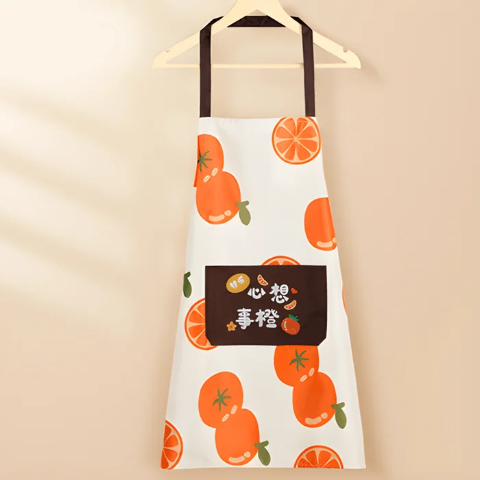 Waterproof Apron Orange with Heart Design