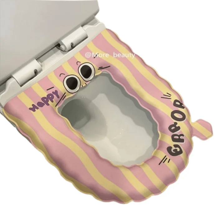 Waterproof toilet seat EVA washable all-season universal antibacterial expression plaid (purple) 1 pcs.