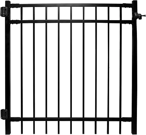 Weatherables Livingston Aluminum Gate Kit – DIY Kit for Backyard and Garden Fencing, Made with Durable Powder-Coated Aluminum That Combats Rust, Fading, and Corrosion (4’ Wide Gate Kit)
