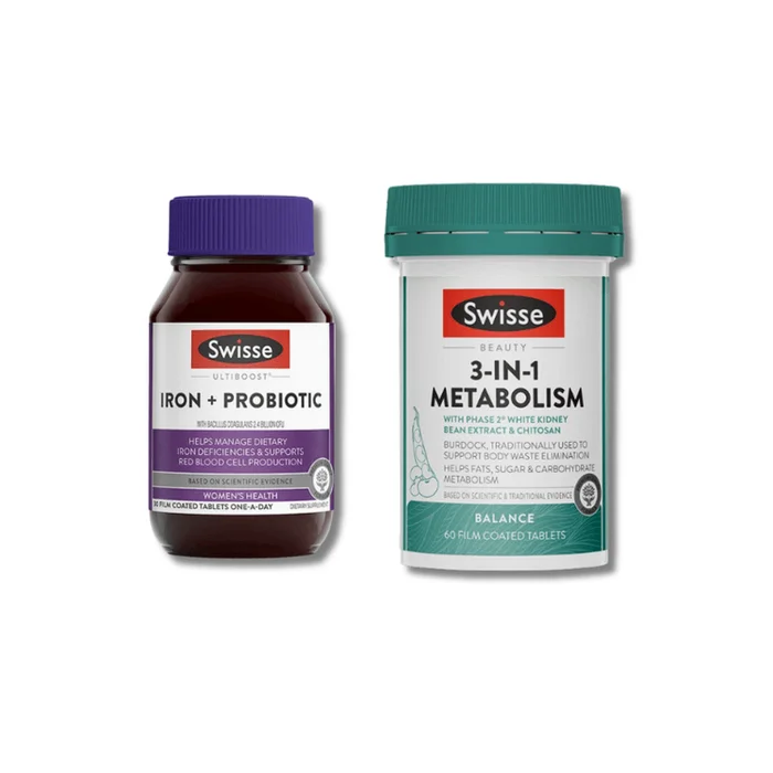 Weight Management Combo – Iron Probiotics (30 Tablets) + White Kidney Bean Blocker (60 Capsules)