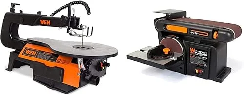 WEN 16-Inch Variable Speed Scroll Saw + Belt Disc Sander Bundle