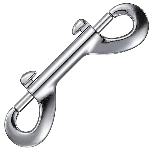 Wensilon（8 Pcs Silver Marine Grade Double Ended Bolt Snap Diving Hook Clips,Scuba Trigger Clip,3-1/2'' for Dog Leash, Key Chain, Horse Tack, Feed Buckets