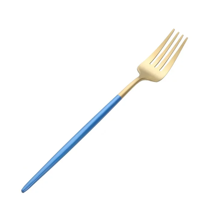 Western Tableware Cutlery Forks Blue Gold 1 Piece
