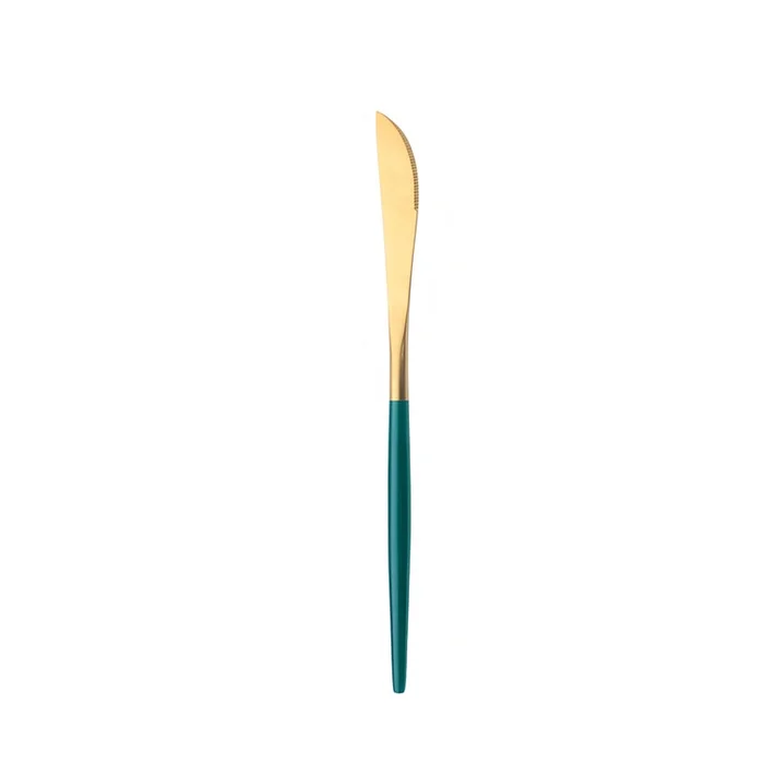 Western Tableware Cutlery Knife Green Gold 1 Piece