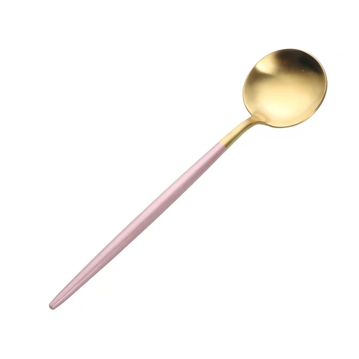 Western Tableware Cutlery Spoon Pink Gold 1 Piece