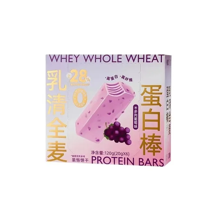 Whey Whole Wheat Protein Bar Succulent Grape flavor 120g per box