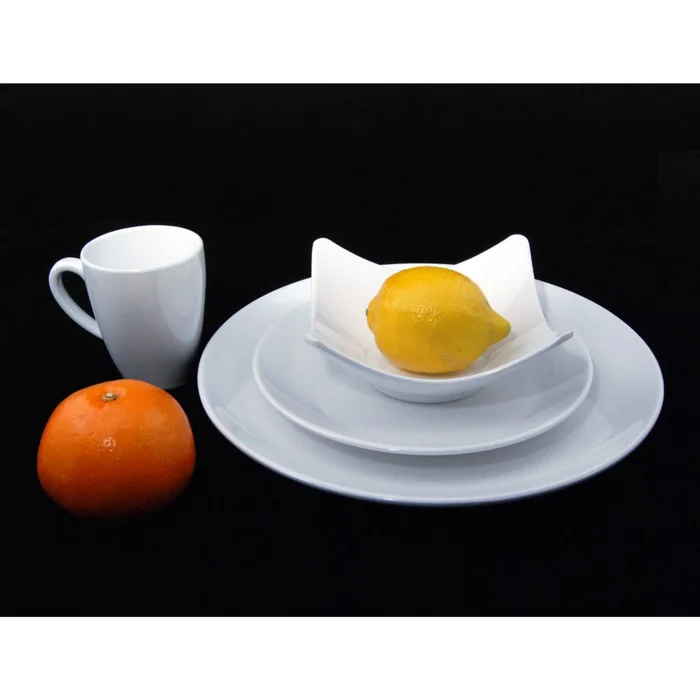 White Melamine Rimless 4-Piece Dinnerware Set