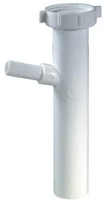 White Plastic Dishwasher Branch Baffled Tailpiece For Plumbing Connections