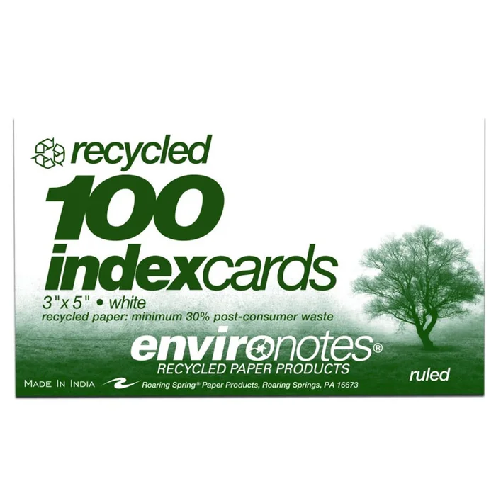 White Ruled Index Cards 3″ x 5″ 100 cards/pack