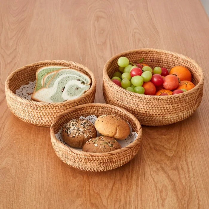 Wicker Storage Basket Large Round Design 1Piece