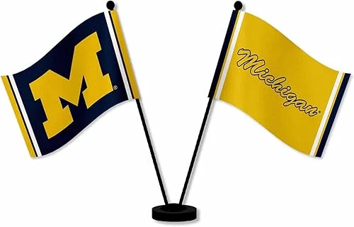 WinCraft Michigan Team University Wolverines Desk and Table Top Flags