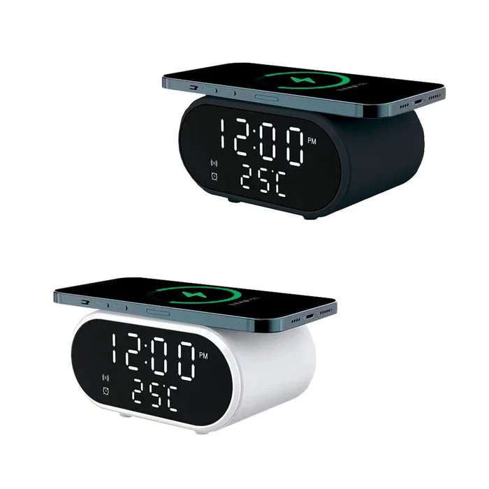 Wireless Charger LED Alarm Clock with Temperature