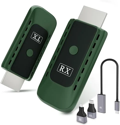 Wireless HDMI Transmitter and Receiver, 100ft/30m – 4K Decode 1080P Output, Plug & Play Portable 2.4G/5G Wireless HDMI Extender for Streaming Video and Audio from Laptop/PC/TV Box/Projector