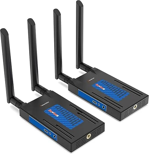 Wireless HDMI Transmitter and Receiver, 2.4/5G Supports 1080P Range up to 820ft Video Transmitter for TV with LoopOut and Support IR from PC/Laptop/Set-top/DSLR to Monitor/Projector/TV (092TR)